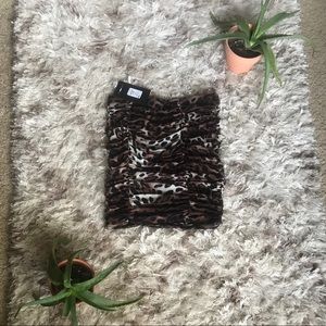 Rouched Leopard High Waist Mini Skirt